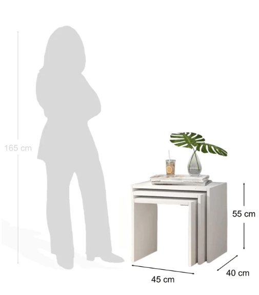 3 levels table 55 cm x 40 cm x 45 cm - Saveit