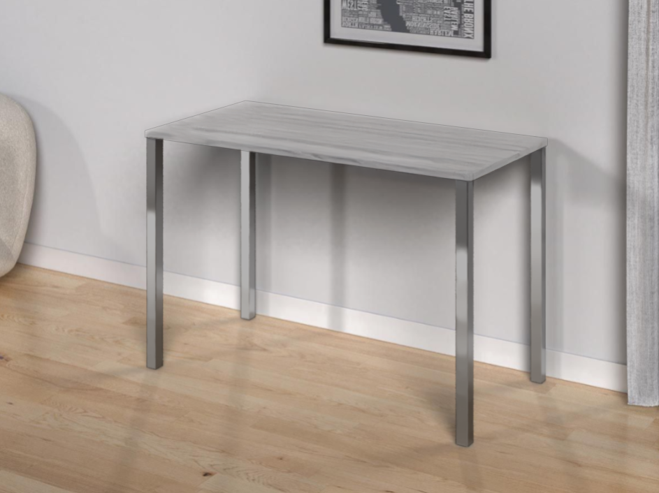 Study Desk 120 cm Grey x Silver Metal Legs