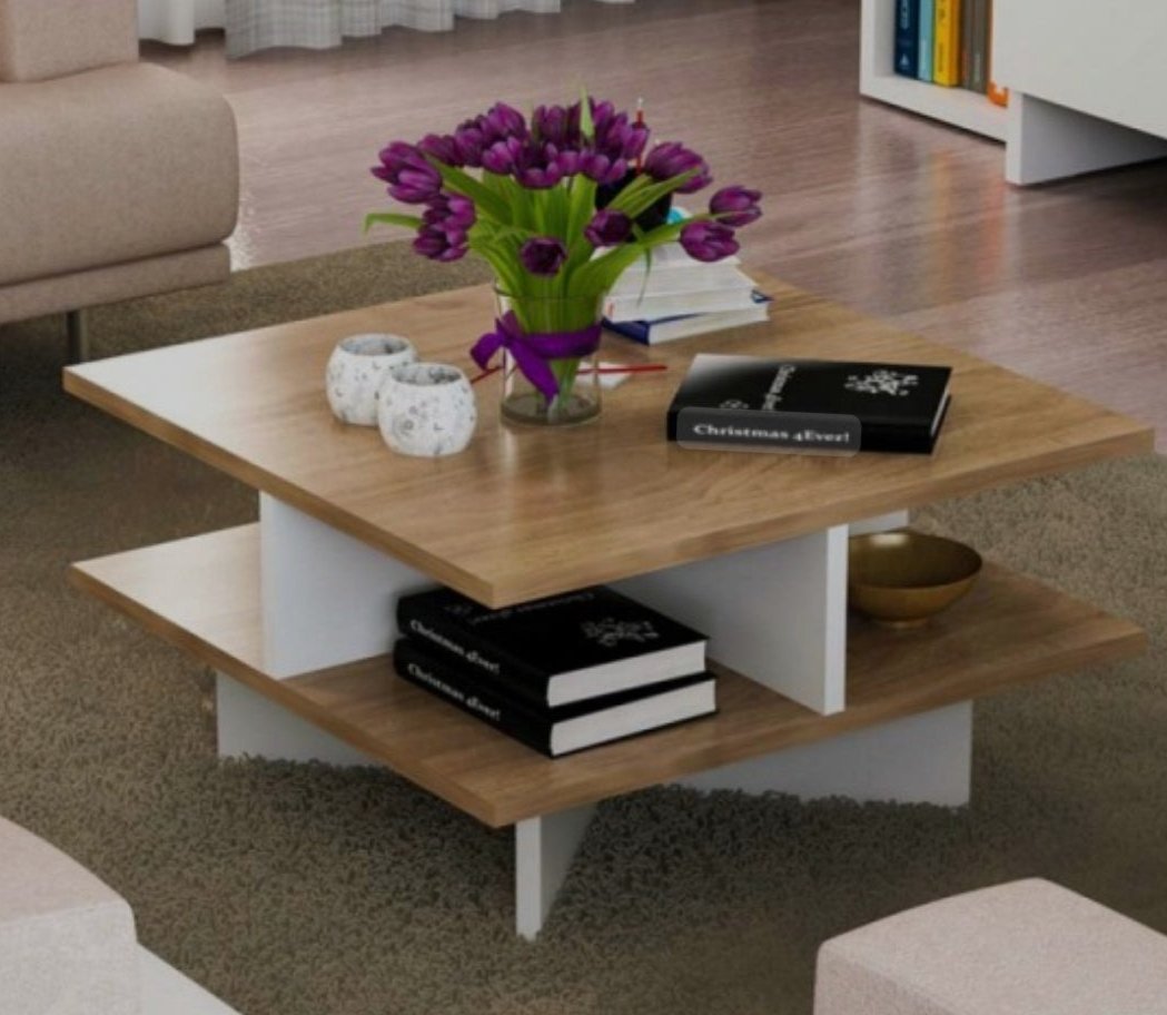 Coffee Table, Multiple Sizes, White x Brown - Saveit