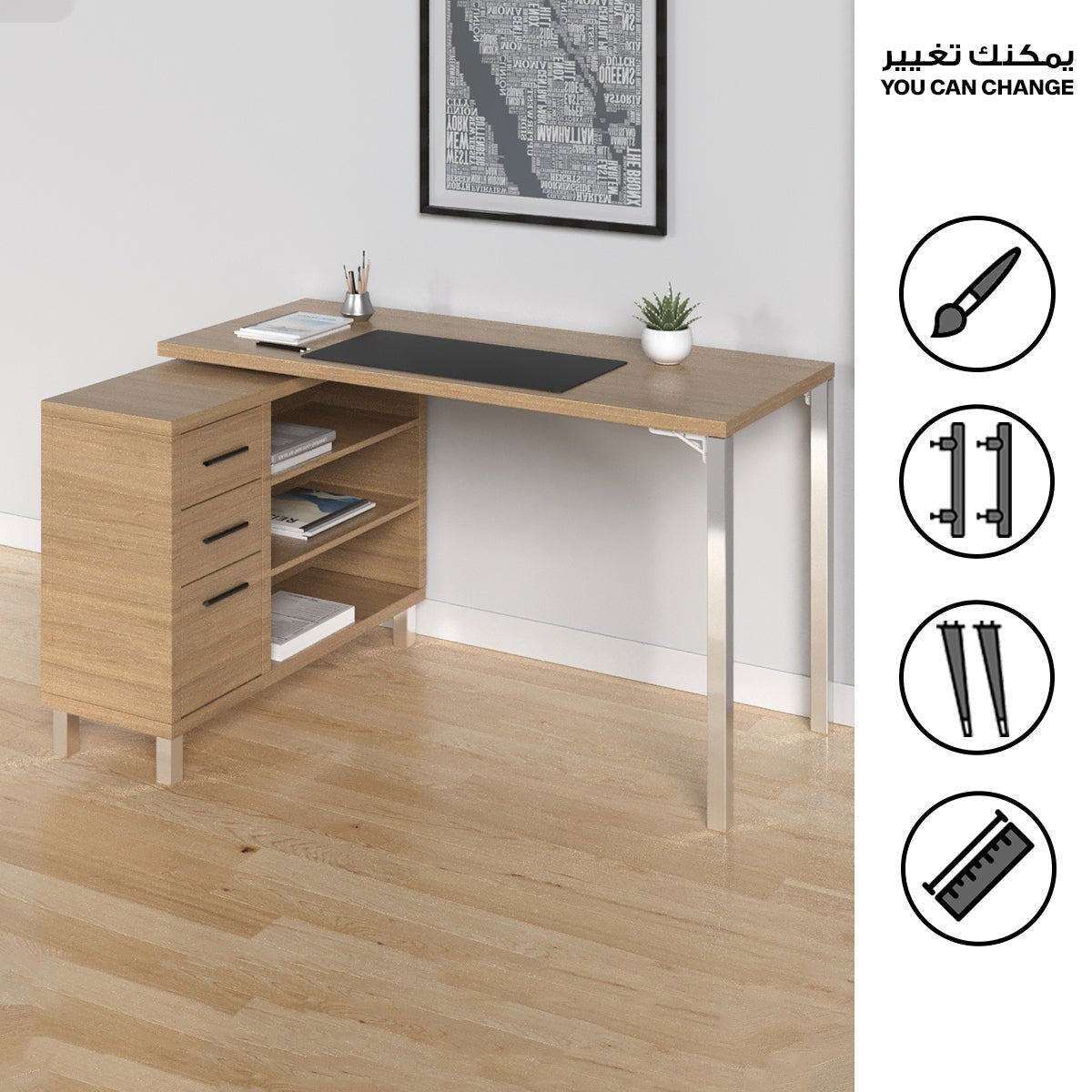 Custom L - Shape Rotating Desk - Saveit