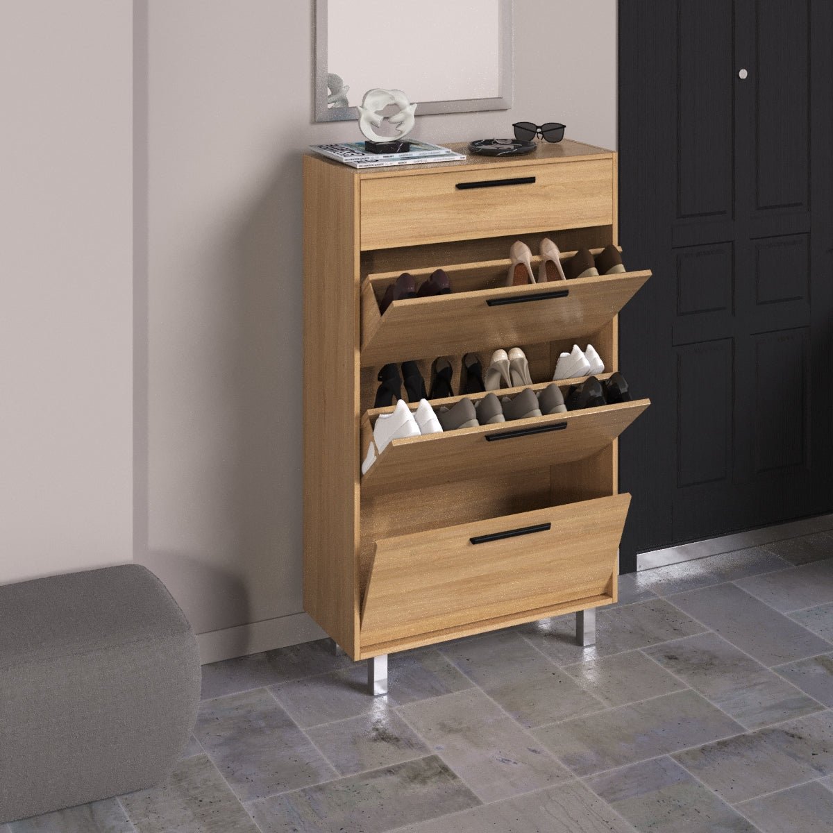 Custom Shoe Rack Rotating Drawers - Saveit