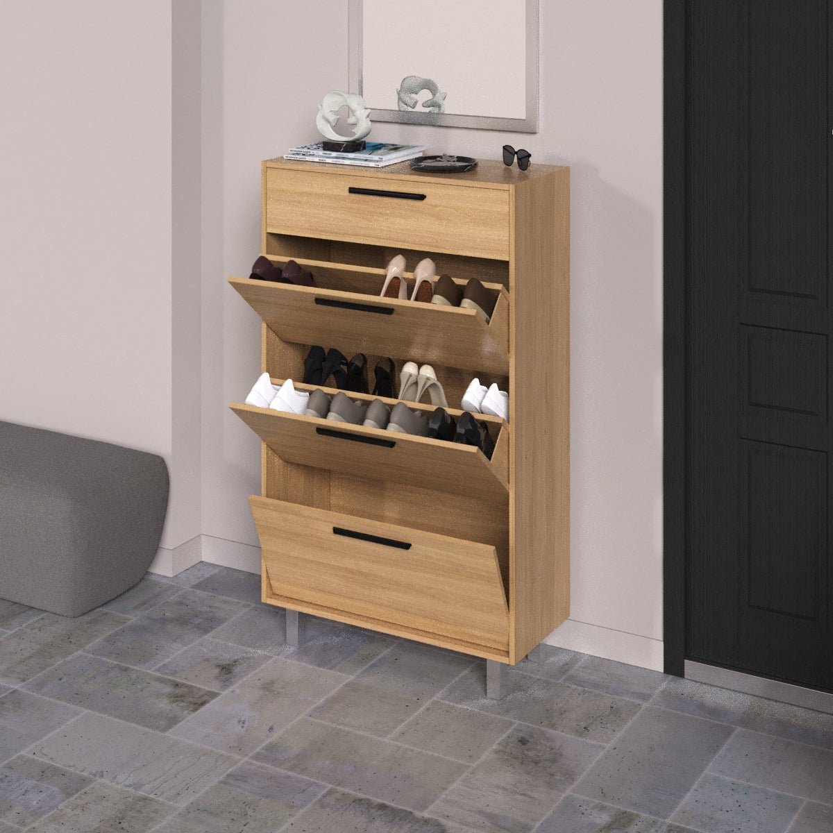 Custom Shoe Rack Rotating Drawers - Saveit