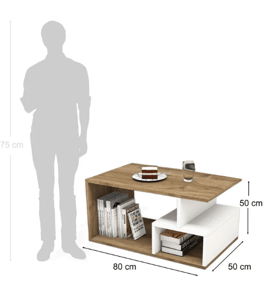 Modern table for living rooms 50 cm x 80 cm x 50 cm - Saveit
