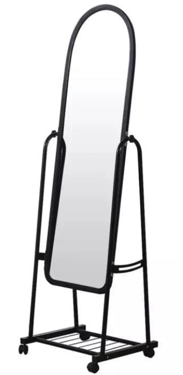 Rotating Metal Mirror 35x45x140cm - Black - Saveit
