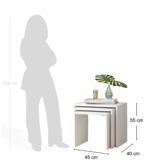 3 levels table 55 cm x 40 cm x 45 cm