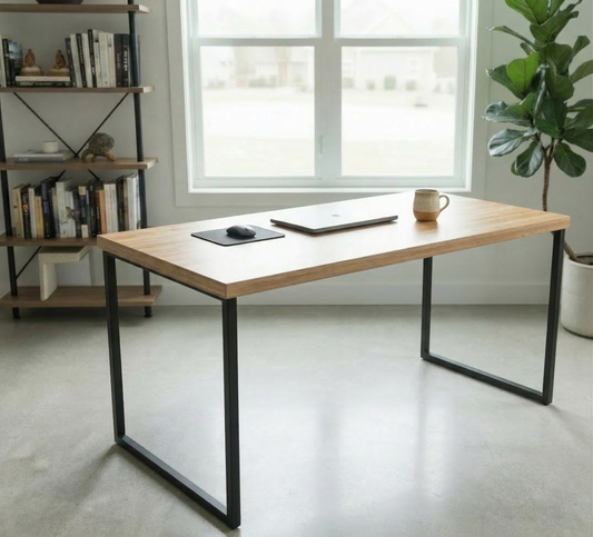Simple Office/Home Desk - 120,140,160 cm, Black, White, Silver, Gold Steel Legs
