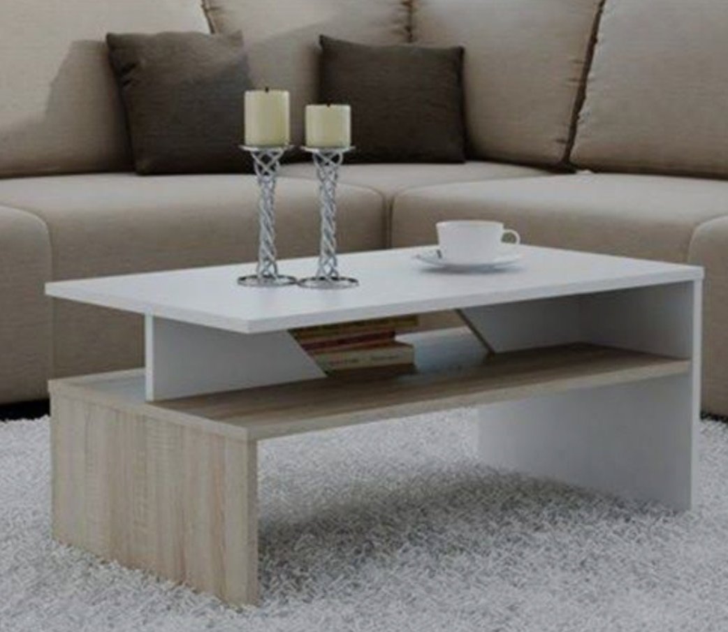 Coffee Table 80X40X40cm White x Brown