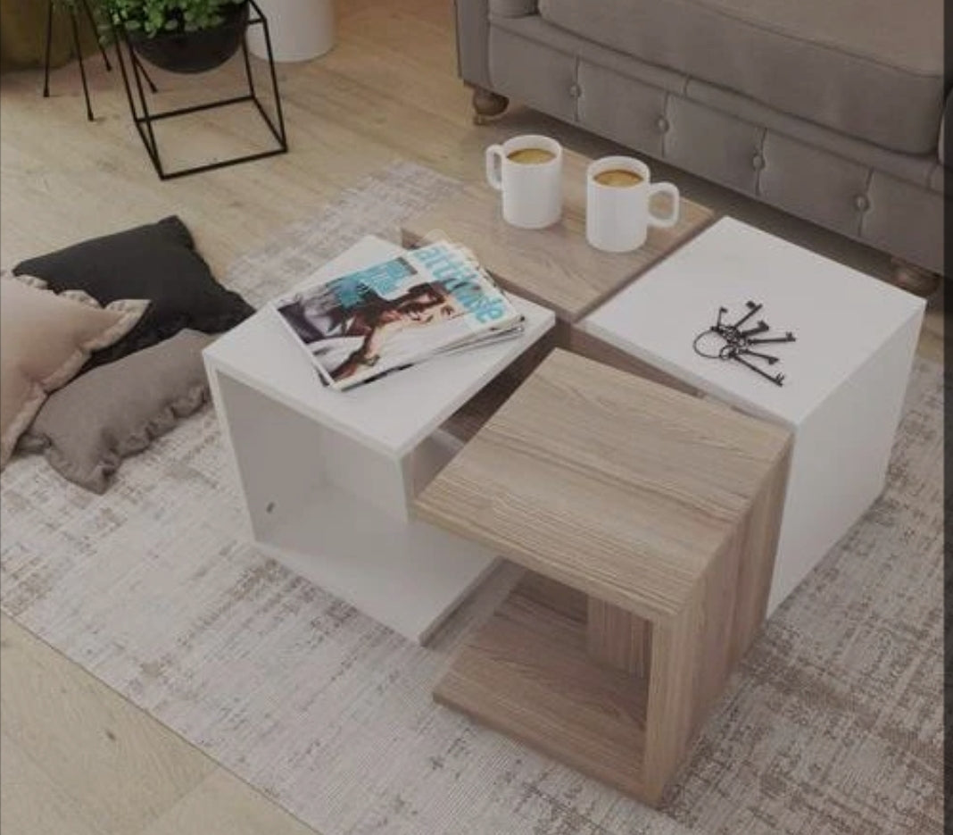 Nested coffee table - 4 pieces, 100 x 100 X 40 cm