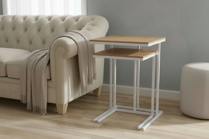 Set of 2 Side Tables - Choose from 2 Legs Colors
