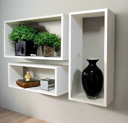 Wooden Shelves - 80 x 18 x 60 cm White